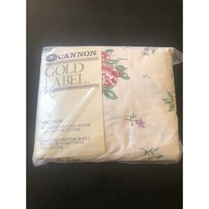 Cannon Gold Label King Fitted Sheet Luxury Floral New With Tags Vintage